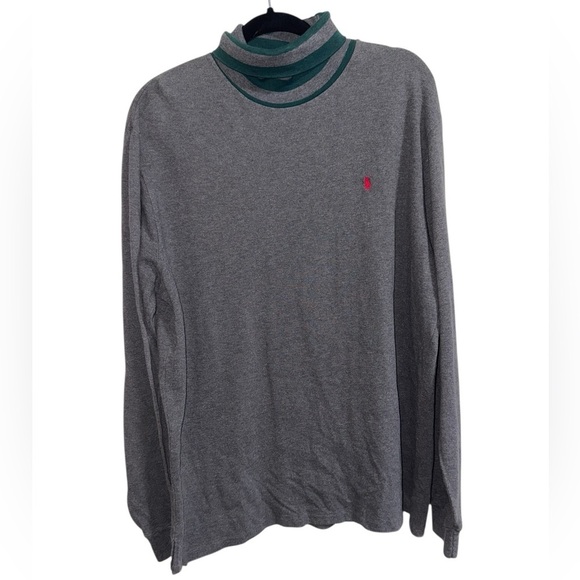 Polo Ralph Lauren Other - Polo by Ralph Lauren Fold-Over Turtleneck Long Sleeve Shirt Gray Green L